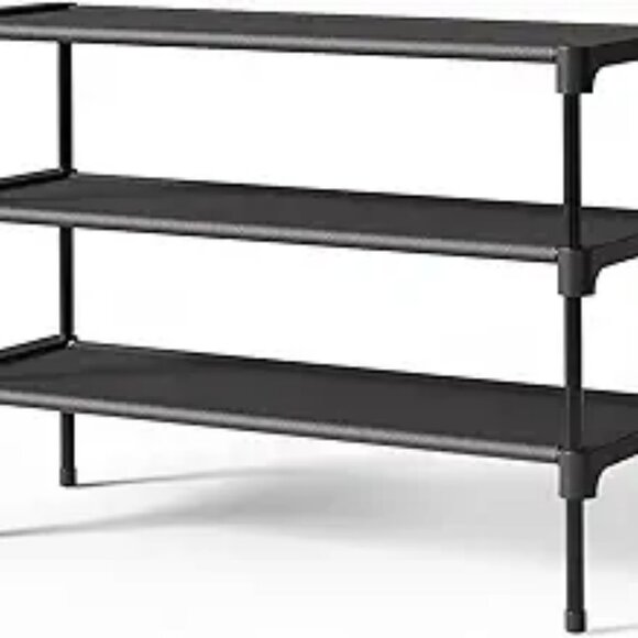 Black Stackable Shoe Rack Organizer Shelf for Closet Entryway Garage Storage - Picture 7 of 7